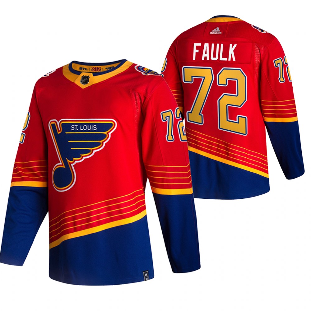 2021 Adidias St. Louis Blues #72 Justin Faulk Red Men Reverse Retro Alternate NHL Jersey
